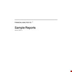 Medical Financial Statement Analysis Example example document template