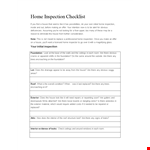 Home Inspection Checklist - Ensure a Thorough House Inspection for Obvious Issues example document template