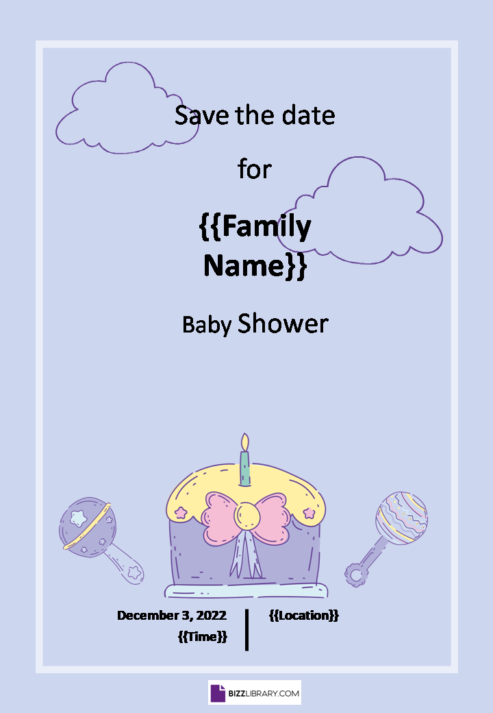 save the date baby shower template
