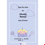 Save the date Baby Shower example document template 
