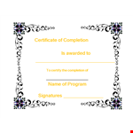 Custom Certificates of Completion with Signatures example document template