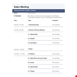 Example Marketing Sales Meeting Agenda Template example document template