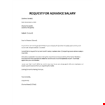 Request for salary advance example document template