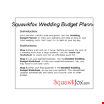 Wedding Budget Spreadsheet - Plan Your Wedding Finances example document template