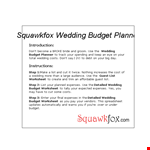 Wedding Budget Spreadsheet - Plan Your Wedding Finances example document template 