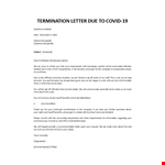 Termination letter Covid 19 example document template