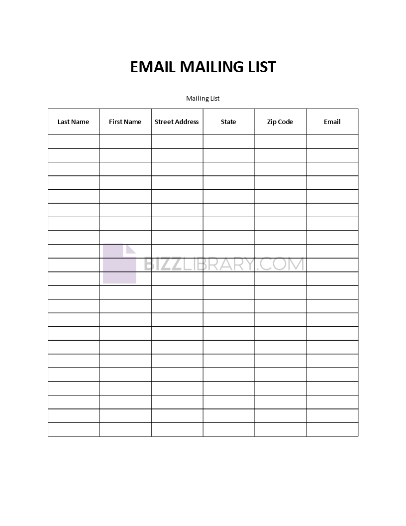 email mailing list template template