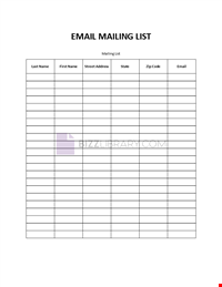 Email Mailing List Template