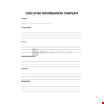 Executive Summary Information example document template
