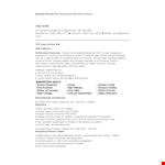 Experienced Babysitter Resume example document template