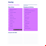 New Baby Clothes Checklist example document template