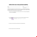 Employee Self-Evaluation Sample example document template