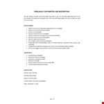Freelance Copywriter Job Description example document template