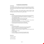 TIG Welding Job Description example document template
