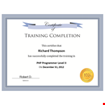 Create Custom Certificate of Completion - Certify Richard & Thompson example document template