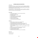 Network Engineer Job Description example document template