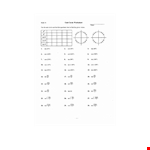 Unit Circle Chart Trigonometry example document template