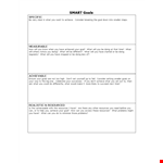 Create Achievable Targets with Our Smart Goals Template example document template