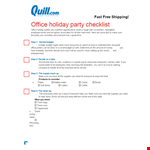Office Holiday Party Checklist - Plan a Fun and Memorable Party for Everyone example document template