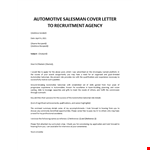 Car salesman cover letter sample example document template