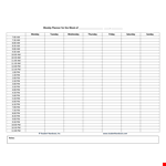 Printable Hourly Weekly & Daily Planner example document template