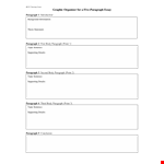 Five Paragraph Essay Graphic Organizer - July | Paragraph, Point, Topic Sentence example document template 