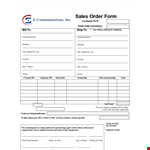 Printable Sales Order Form Template - Create Customer Orders with Adobe | Free Download example document template