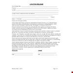 Location Release Form: Secure the Rights with our Location Release Form example document template