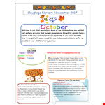 Preschool Newsletter Template - Vibrant Brown Trees on Ground with Orange Leaves example document template