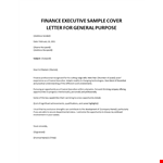 Finance Executive application letter example document template