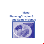 Daycare Meal Plan Template example document template