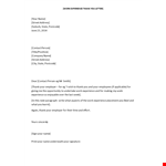 Work Experience Thank You Letter Example example document template 