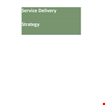Service Delivery Strategy Template example document template