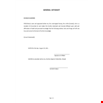 General Affidavit example document template