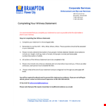 Witness Statement Form - Ensure a Strong Case with an Accurate Witness Statement | Brampton example document template