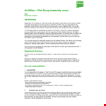 Film Editor Job Description example document template