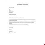 Account On Hold Notification example document template 