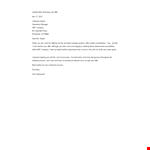 Professional Job Refusal Letter example document template