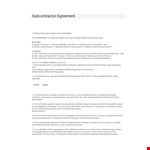 Subcontractor Agreement Template - Protect Your Business example document template