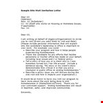 Visit Our Office and Hear the Story of Helping Homelessness: Invitation Letter example document template