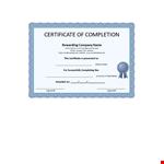 Customizable Certificate of Completion Templates - Get Yours Now! example document template