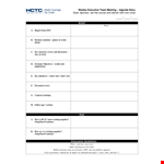 Weekly Team Agenda Template example document template