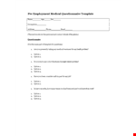 Effective Medical Questionnaire Template - Identify Health Problems with Ease example document template