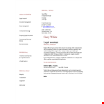 Legal Associate example document template
