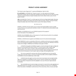 Product License Agreement example document template