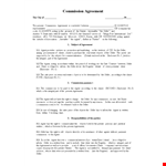 Commission Agreement Template for Agents and Sellers example document template