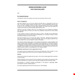 Temporary Worker Appointment Letter example document template