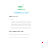 Diary Sheet example document template