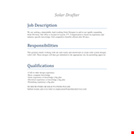 Solar Drafter Job: Experience & Knowledge Required for Solar Drafting example document template