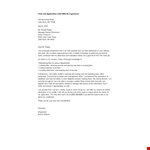 Clerk Job Application Letter With No Experience example document template